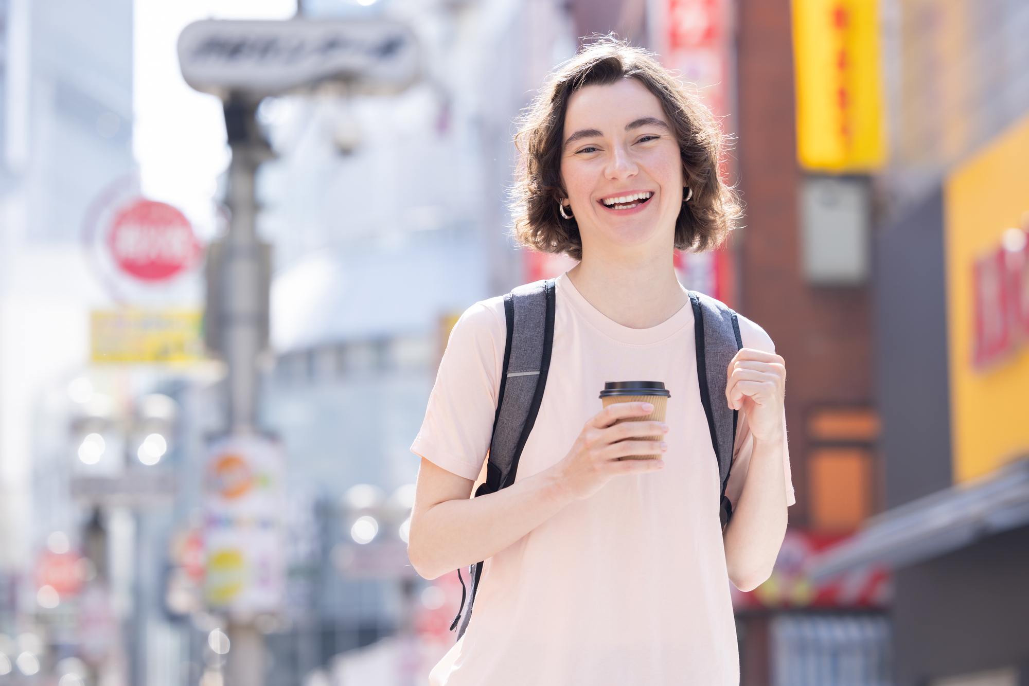 Travelers exploring Japan unburdened by luggage